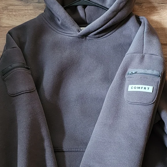 CMFRT Gray Hoodie with Front Pocket - Picture 2 of 4